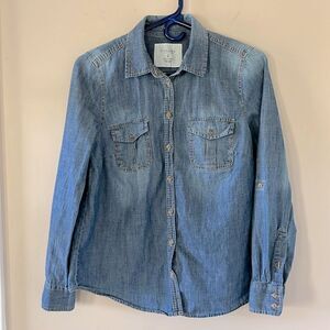 Womens’ Sonoma Soft Cotton Jean Style Shirt Size S